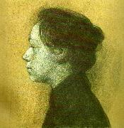 kathe kollwitz sjalvportratt i profil till vanster oil painting artist